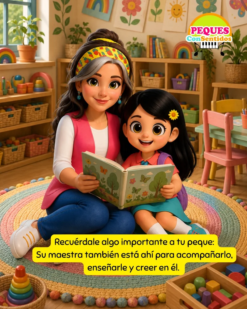 Miss Doris leyendo con una peque